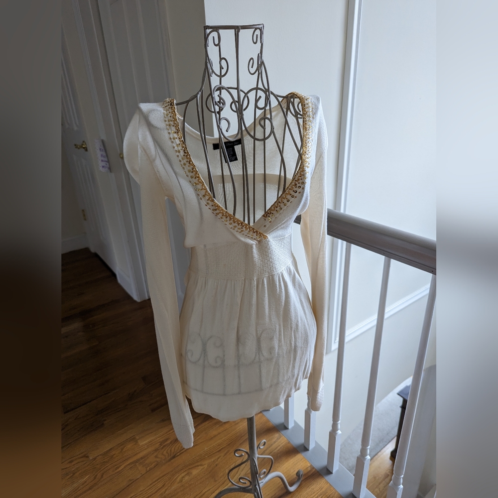 Super Soft Long Sleeve Top With Beading Details